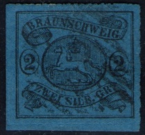 9 Bahnhofsexpedition Auf 2 Sgr. Dunkelblau - Braunschweig Nr. 15 A - Pracht - Geprüft - Braunschweig