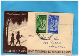 NeweZealand-Enveloppe-illustrée - -enfants à La Pêche- 1947-health Stamps -N°303-6-a Voyagé - Brieven En Documenten