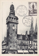 Jacquemart De Moulins, Carte Maximum France Yvert N 1025, PJ  Moulins 1955 - Clocks