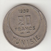 *tunesia 20 Francs 1950  Km 274  Xf+ - Tunisie