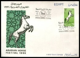 Egypt First Day Cover 1996 Arabian Horses Festival - STAMP ON FDC - Covers & Documents