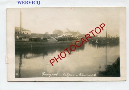 WERVIK-WERVICQ-Peniches-Canal-CARTE PHOTO Allemande-Guerre 14-18-1 WK-FLANDRES-BELGIQUE-FRANCE-Feldpost- - Wervik