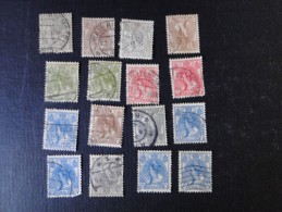 Pays-Bas 1891- 1909 Lot De 16 Timbres Usagés Wilhelmine  Y/T N° 50, 51, 52, 53 ...... - Oblitérés