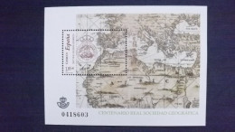 Spanien 3846/50 Block 120 **/mnh, 100 Jahre Königliche Geographische Gesellschaft - Blocs & Feuillets