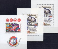 Typ I/II Kosmos-Flug 1979 CSSR Block 39I,II+Bl.40 ** 24€ Remek Blocchi Hoja Ss Bloc Space Sheets Bf Tschechoslowakei CSR - Sammlungen