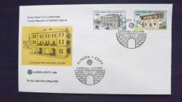 Zypern Türk. 273/4 FDC, EUROPA/CEPT 1990, Postalische Einrichtungen - Storia Postale