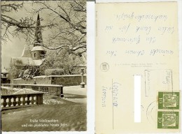 Fulda: Michaelskirche (Frohe Weihnachten Und Ein Gluckliches Neues Jahr). Postcard B/w Cm 9x14 Travelled 1955 - Fulda