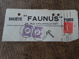 Timbres Taxes Tx43  Sur Document Venu De France - Sonstige & Ohne Zuordnung