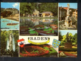 J1030 Baden, Kur Und Kongresstadt Baden Bei Wien - Doblhoffpark Mit Cafe Restaurant Lehner - Baden Bei Wien