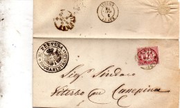 1876  LETTERA CON ANNULLO  ROCCA SINIBALDA RIETI - Fiscale Zegels