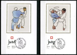 BE   2703 - 2704    ---    Championnat De Judo à Ostende  --  Obl. Jodoigne  --  Z/s  Sur Soie - 1991-2000