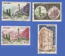 ANDORRE 158 + 159 + 171 + 174 OBLITÉRÉS CROIX GOTHIQUES + PHILATEC 1964 + MAISON ANDORRE - Oblitérés