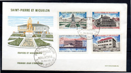SPM Saint Pierre Et Miquelon Lettre Avec N° 387 à 390 Oblitéré St Pierre 1er Jour FDC - Lettres & Documents