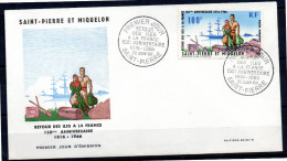 SPM Saint Pierre Et Miquelon Lettre Avec N° PA 36 Oblitéré St Pierre 1er Jour FDC - Storia Postale