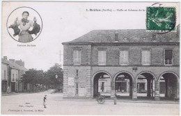 72 - Brûlon (Sarthe) - Halle Et Avenue De La Gare - Brulon