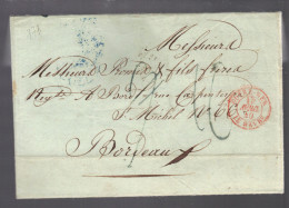 GUADELOUPE Marque Postale 1840 Pointe à Pitre/ Bordeaux C à D Outremer Le Havre - Lettres & Documents