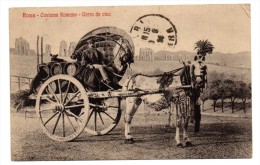 ITALIE ROMA COSTUME ROMANO CARRO DA VINO CHEVAL ET CHARRETTE - Transportmiddelen