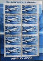 FRANCE 2006 - POSTE  AERIENNE - FEUILLE Marges Illustrées N° F69 - AIRBUS A 380 - 10 Timbres NEUFS** Y&T : 65,00€ - 1960-.... Mint/hinged