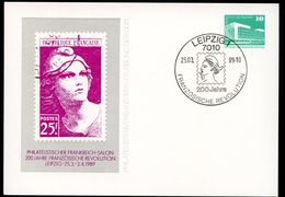 FRANZÖSICHE REVOLUTION DDR PP18 D2/021a Privat-Postkarte Leipzig Sost.1989  NGK 7,00 € - Franz. Revolution
