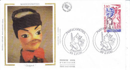 Jeux Marionnettes Lyon, Fdc Soie  Yvert N 2235, PJ Lyon 1982 - Sin Clasificación