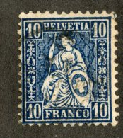 3254  Swiss 1862  Zum.#31  Mi.#23a (o) Scott.#44    Cat. .80€ -Offers Welcome!- - Usados