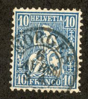 3255  Swiss 1862  Zum.#31  Mi.#23a (o) Scott.#44    Cat. .80€ -Offers Welcome!- - Usados