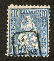 3256  Swiss 1862  Zum.#31  Mi.#23a (o) Scott.#44    Cat. .80€ -Offers Welcome!- - Used Stamps