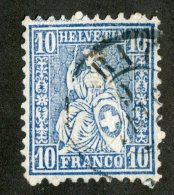 3273  Swiss 1862  Zum.#31  Mi.#23d (o) Scott.#44    Cat. 9.€ -Offers Welcome!- - Oblitérés