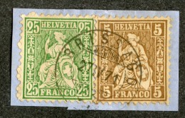 3278  Swiss 1881    Mi.#22c/32b (o) Scott.#55a/43a    Cat. 27.€ -Offers Welcome!- - Used Stamps