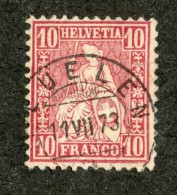 3292  Swiss 1867   Mi.#30 (o) Scott.#53    Cat. 2.€ -Offers Welcome!- - Used Stamps