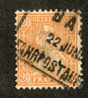 3313  Swiss 1862   Mi.#24 (o) Scott.#45    Cat. 3.50€ -Offers Welcome!- - Used Stamps