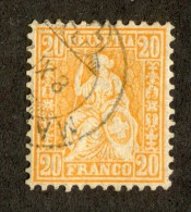 3315  Swiss 1862   Mi.#24 (o) Scott.#45    Cat. 3.50€ -Offers Welcome!- - Used Stamps