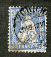 3323  Swiss 1867   Mi.#33b (o) Scott.#56a    Cat. 240.€ -Offers Welcome!- - Used Stamps