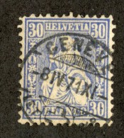 3325  Swiss 1867   Mi.#33 (o) Scott.#56    Cat. 15.€ -Offers Welcome!- - Oblitérés