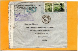 Egypt Old Censored Cover Mailed To USA - Lettres & Documents