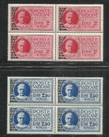 VATICANO VATICAN VATIKAN 1931 PACCHI POSTALI ESPRESSI L 2+2,50 SOPRASTAMPATI OVERPRINTED MNH BLOCK QUARTINA BEN CENTRATI - Postpakketten