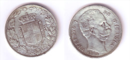 Italy 5 Lire 1879 R - 1878-1900 : Umberto I