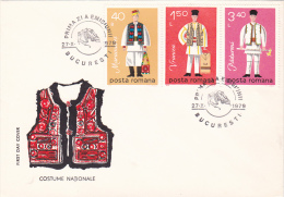 3862A TRADITIONAL COSTUMES, 1979,FDC,ROMANIA - FDC