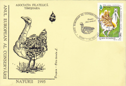 3863A BIRD.OTIS TARDA, 1995,SPECIAL COVER,ROMANIA - Palmípedos Marinos