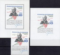 Porträt Präsident Svoboda 1975 CSSR 2293+Block 31 A+B ** 62€ Imperforiert Bloque Bloc M/s Sheets Bf CSR Tschechoslowakei - Errors, Freaks & Oddities (EFO)