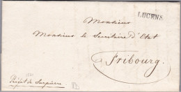 Heimat VD LUCENS Langstempel 1831-02-13 Vorphila Brief Vom Préfet De Surpierre - ...-1845 Prephilately