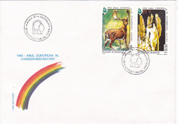 3870A   DEER AND CAVE, 1995,FDC,ROMANIA - FDC