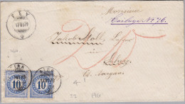 Heimat AG BIRR 1879-06-17 Strafporto 2x10Rp. Brief Aus Fey - Taxe