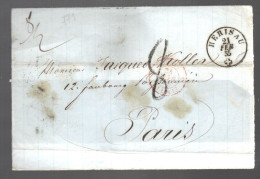 SUISSE 1855 Lettre Taxée Herisau Pour Paris - Briefe U. Dokumente