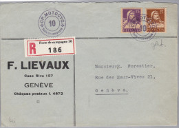 Schweiz Heimat Feldpost 1940-05-31 R-Brief "Poste De Campagne10" CP Motoc.10 - Cartas & Documentos