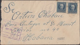 1917-H-89 CUBA. REPUBLICA. 1917. PATRIOTAS. 5c. IMPERF. CERTIFICADO DE SANTIAGO DE CUBA A LA HABANA. - Cartas & Documentos