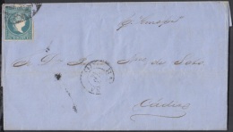 1857-H-130 CUBA ESPAÑA SPAIN. ANTILLAS. ISABEL II. 1857. Ed.7. CARTA CON MEDIO REAL A CADIZ. SHIP EUROPA. VAPOR EUROPA. - Prephilately