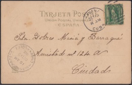 1899-H-86 CUBA. US OCCUPATION. 1902. Ed.30. 1c. TARJETA POSTAL. MARCA POSTAL DUPLEX HAVANA 1C. - Prefilatelia