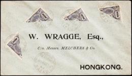 1910. 4x 3 Cents Bisected On Beautiful Small Cover To Hong Kong From MACAU 8-NOV 10. (Michel: ) - JF107523 - Andere & Zonder Classificatie