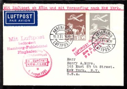 1931. Air Mail. DEUTSCHER SCHLEUDERFLUG D. EUROPA NEW-YORK 6. August 1931 And MIT LUFTP... (Michel: 180-181) - JF103165 - Luchtpostzegels